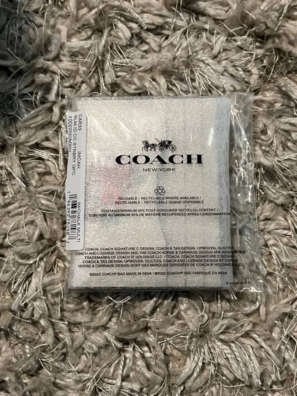 Coach Slim Id Card Case With Strawberry Graphic - Picture 3 of 4